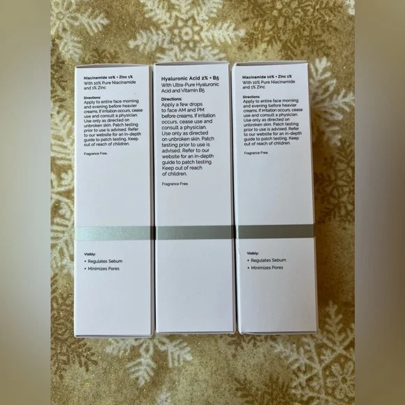 Ordinary 3 Pack- 1- Hyaluronic 1fl oz & 2- Niacinamide 1 fl oz each - Picture 4 of 8